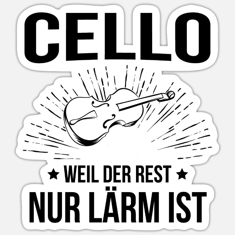 Cello Cellospieler Cellist - Sticker Größe S (10 x 10 cm) - Mattweiß