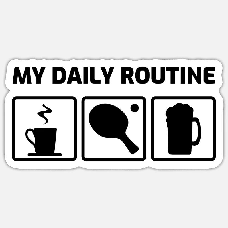Pingpong Kaffee - Sticker Größe S (10 x 10 cm) - Mattweiß