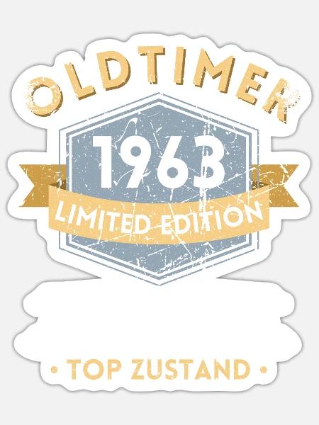 60. Geburtstag Vintage 1963 - Sticker Größe S (10 x 10 cm) - Mattweiß