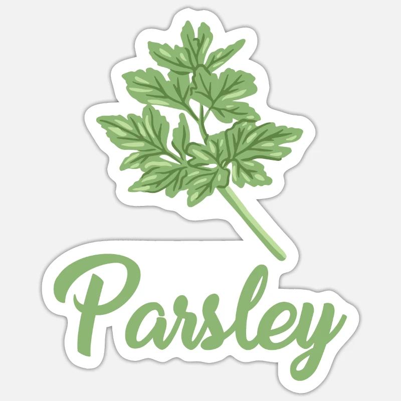Grande conception de persil - Sticker taille S (10 x 10 cm) - blanc mat