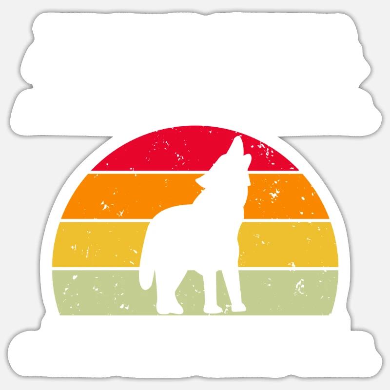 Wolf Geschenke Wolf Liebhaber - Sticker Größe S (10 x 10 cm) - Mattweiß