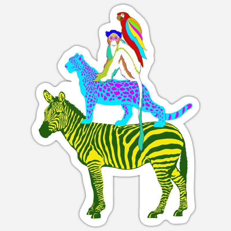 Tier Pyramide - Sticker Größe S (10 x 10 cm) - Mattweiß