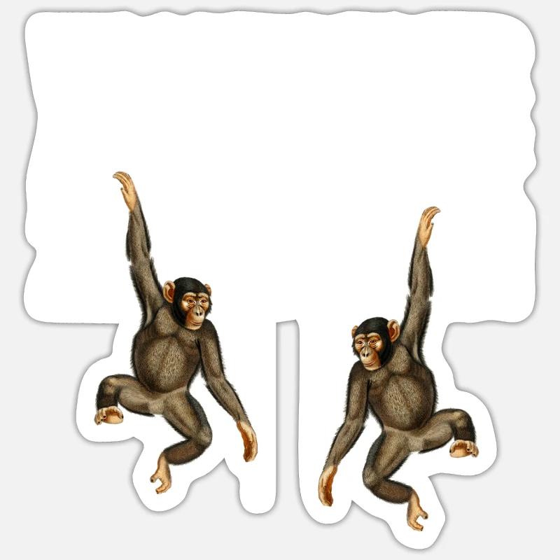 Was ist besser als ein Affe? Zwei Affen - Sticker Größe S (10 x 10 cm) - Mattweiß