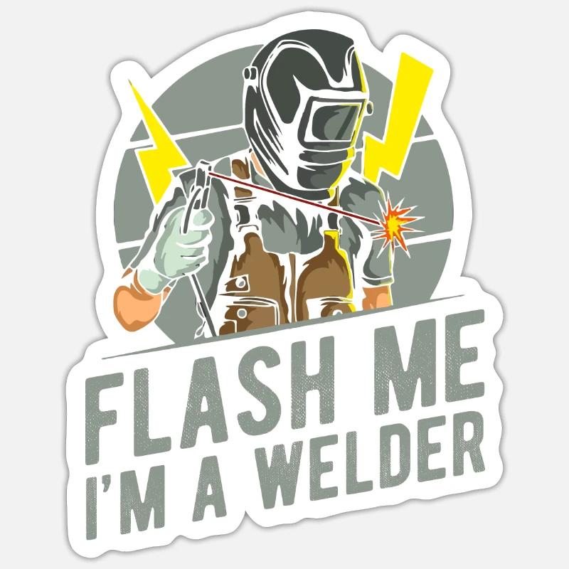 Welder locksmith funny - Sticker size S (10 x 10 cm) - white matte