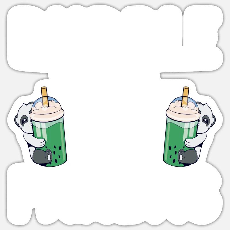 Panda Cadeaux Panda Lover - Sticker taille S (10 x 10 cm) - blanc mat