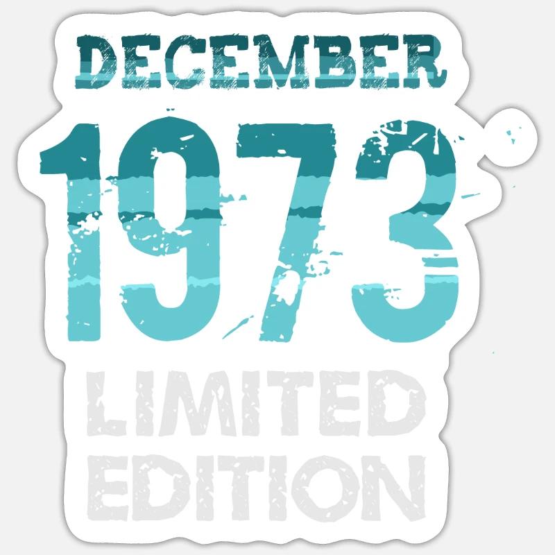 Décembre 1973 Édition Limitée - Sticker taille S (10 x 10 cm) - blanc mat