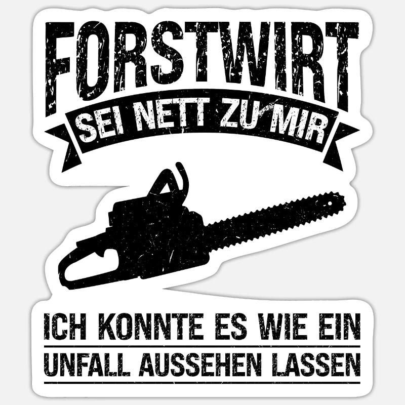 Forstwirt Beruf Förster Geschenk - Sticker Größe S (10 x 10 cm) - Mattweiß