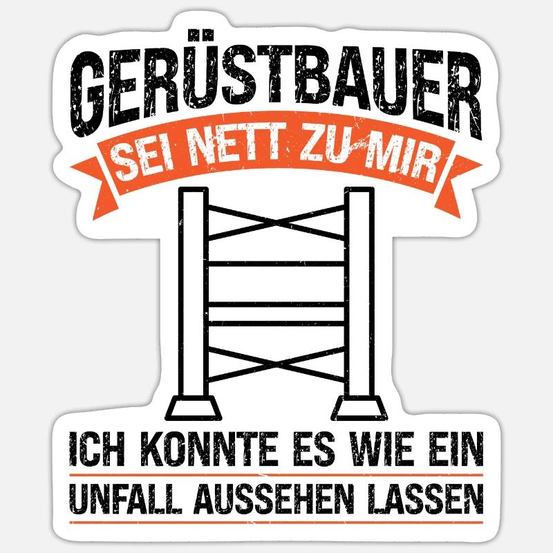 Gerüstbauer Beruf Gerüstbau Geschenk Sticker Größe S (10 x 10 cm)