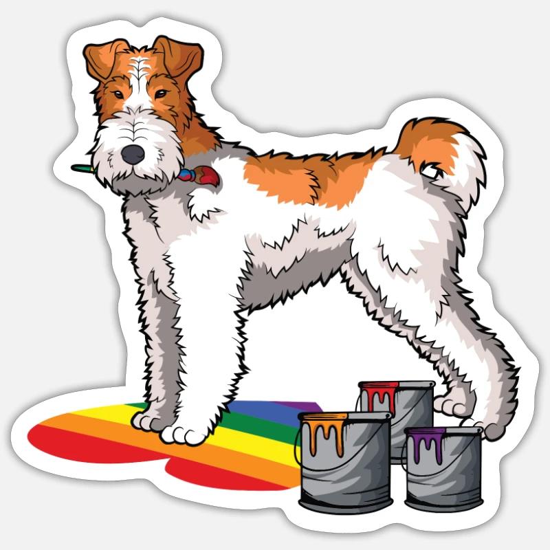 Wirehaired Fox Terrier Dog Sticker size S (10 x 10 cm)
