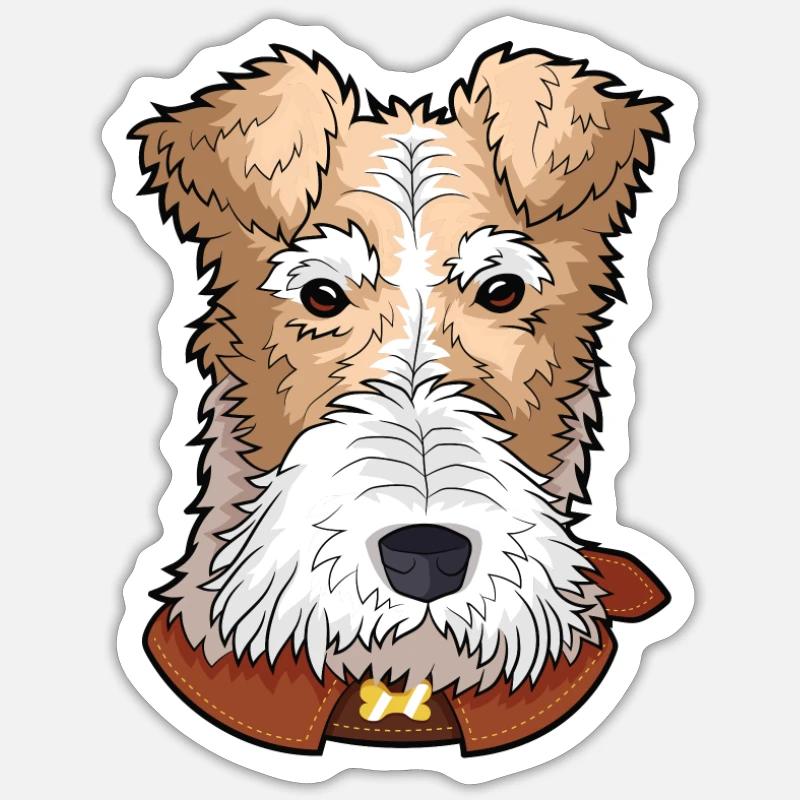 Wirehaired Fox Terrier Dog Sticker size S (10 x 10 cm)