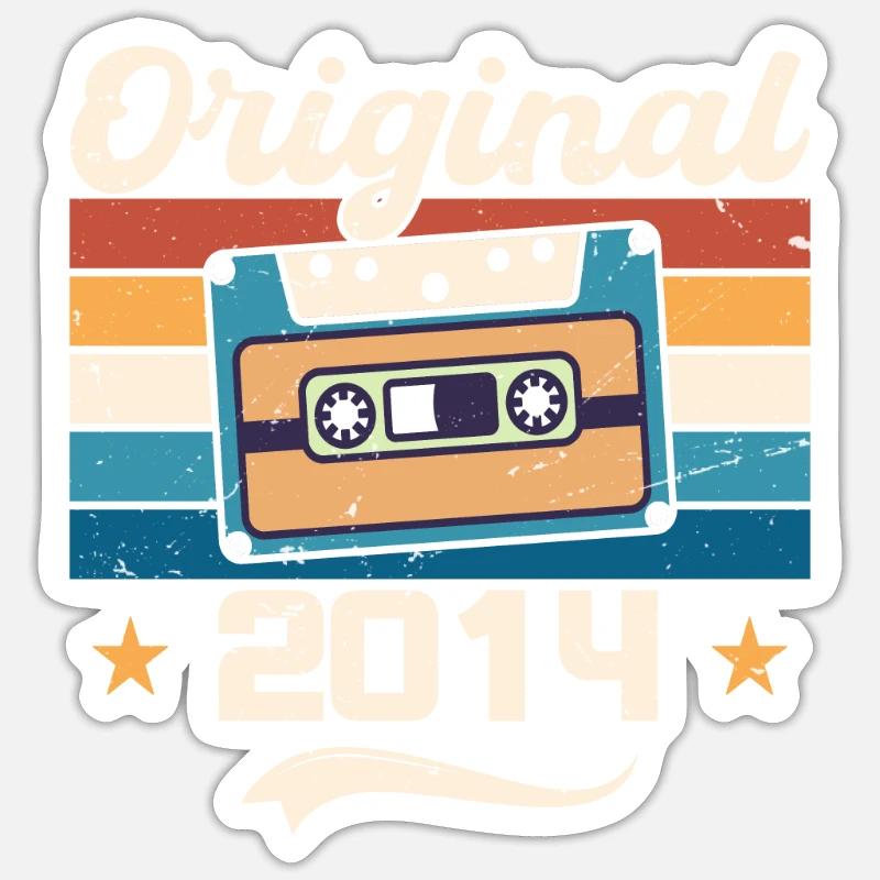 Geboren Geschenk Original 2014 Geschenkidee 2014 Sticker Größe S (10 x 10 cm)