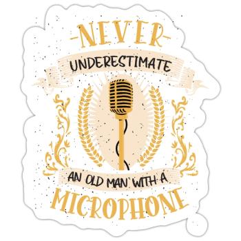 Sänger Musiker Singen Mikrofon Geschenk - Sticker Größe S (10 x 10 cm) - Mattweiß - Vorne