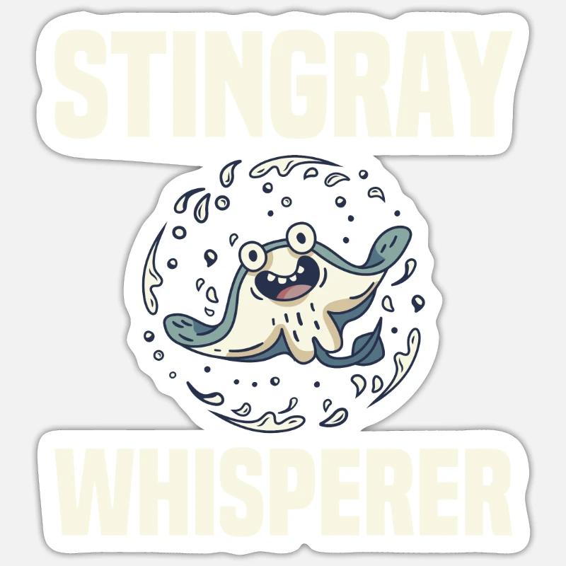 Stingrays Manta Rays Ocean - Sticker size S (10 x 10 cm) - white matte