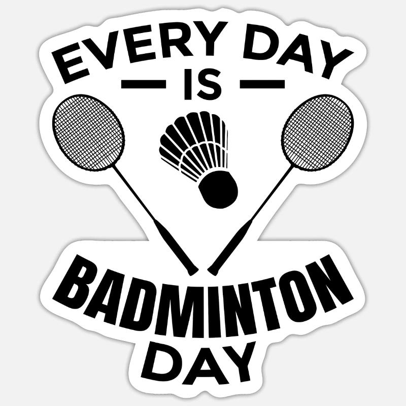Routine quotidienne de badminton - Sticker taille S (10 x 10 cm) - blanc mat