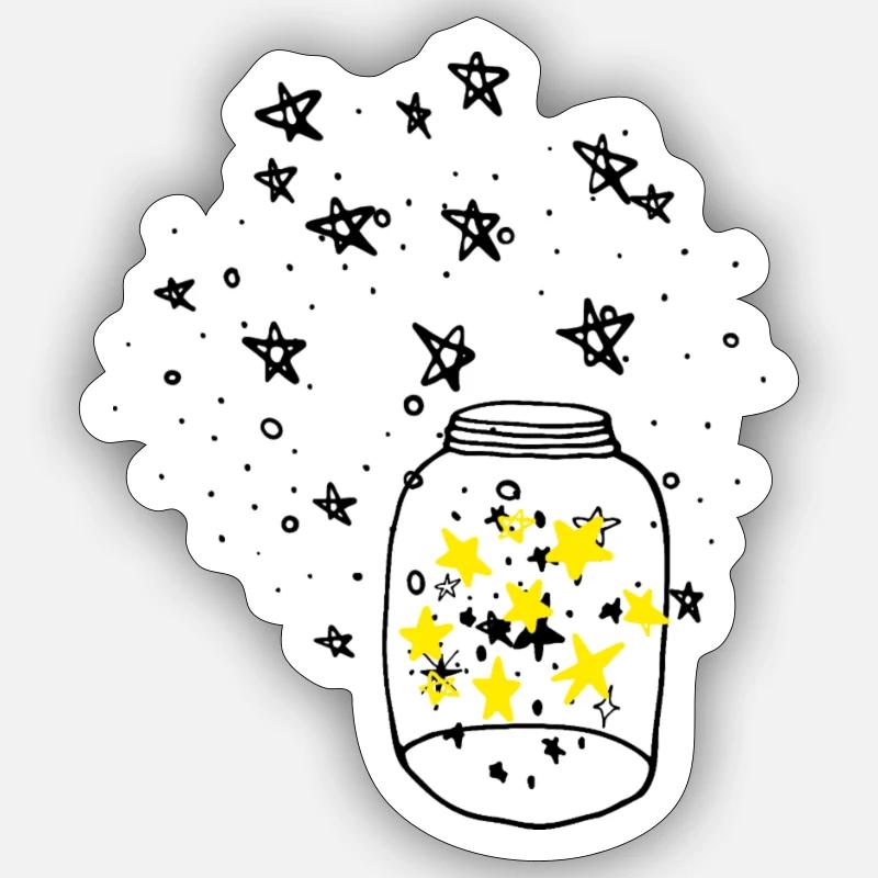 PULL STAR + MERCH - Sticker taille S (10 x 10 cm) - blanc mat