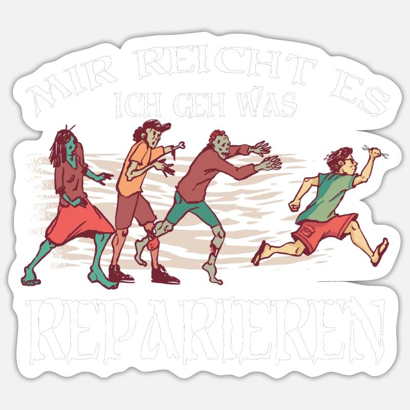 Heimwerker Geschenkidee Handwerker - Sticker Größe S (10 x 10 cm) - Mattweiß