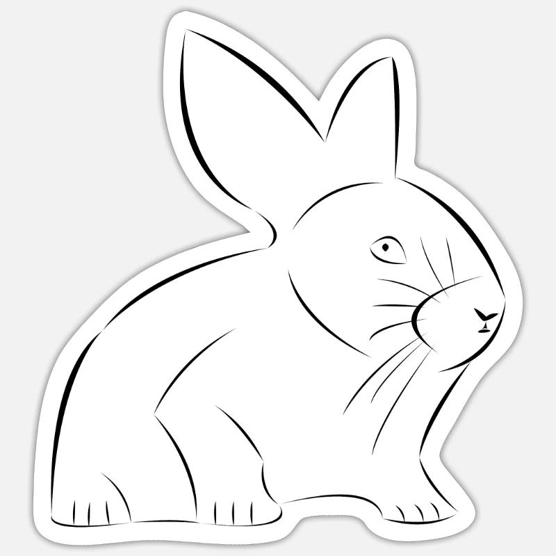 Rabbit drawn Sticker size S (10 x 10 cm)
