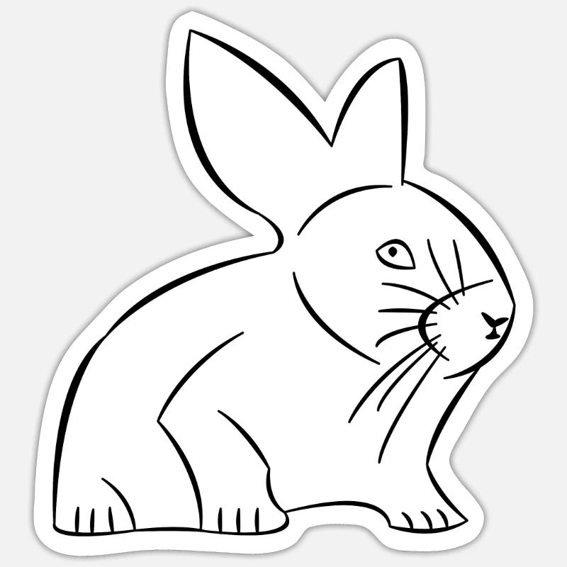 Rabbit drawn Sticker size S (10 x 10 cm)
