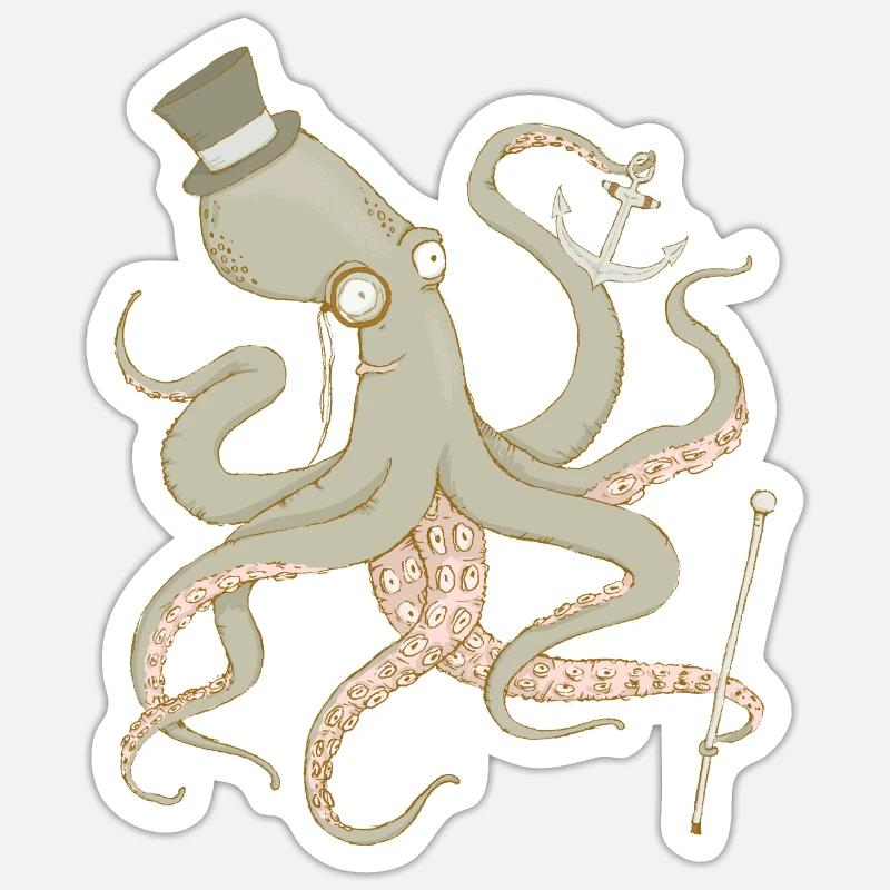 Octopus - Sticker size S (10 x 10 cm) - white matte