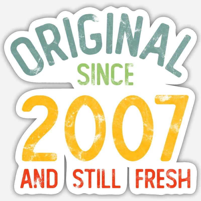 Millésime 2007 - Sticker taille S (10 x 10 cm) - blanc mat