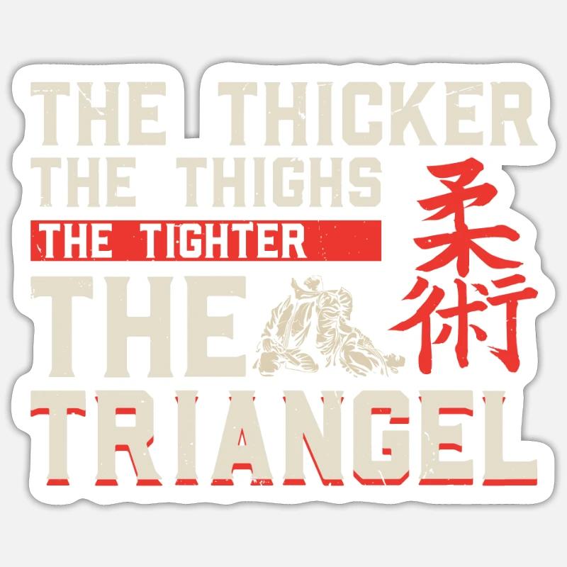 Les cuisses plus épaisses plus serrées Tri | JiuJitsu brésilien - Sticker taille S (10 x 10 cm) - blanc mat