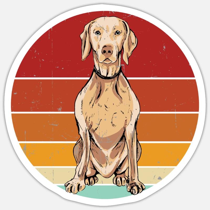 Weimaraner - Sticker taille S (10 x 10 cm) - blanc mat