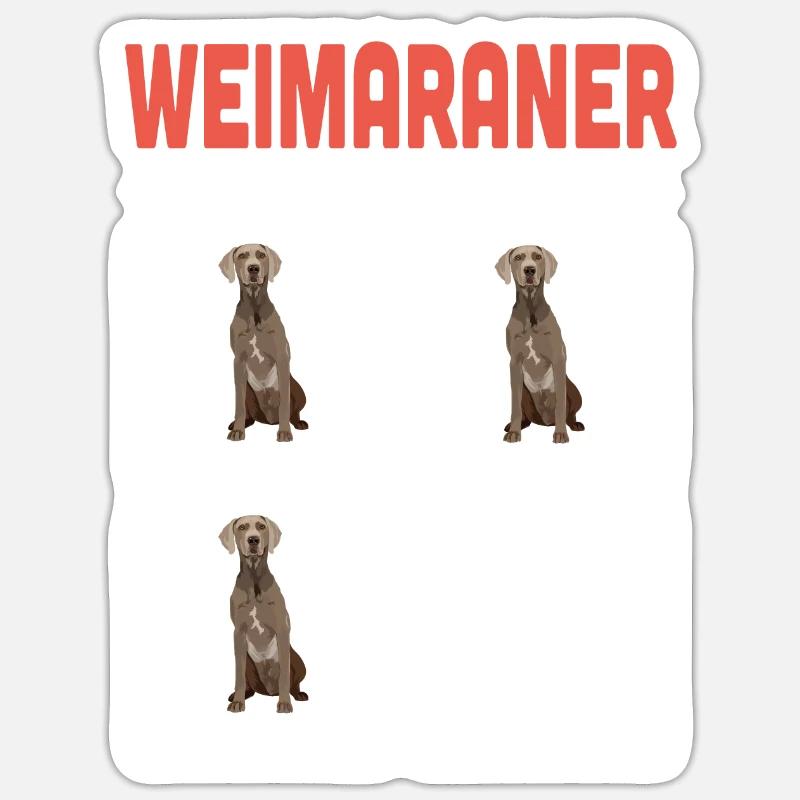 Weimaraner - Sticker Größe S (10 x 10 cm) - Mattweiß