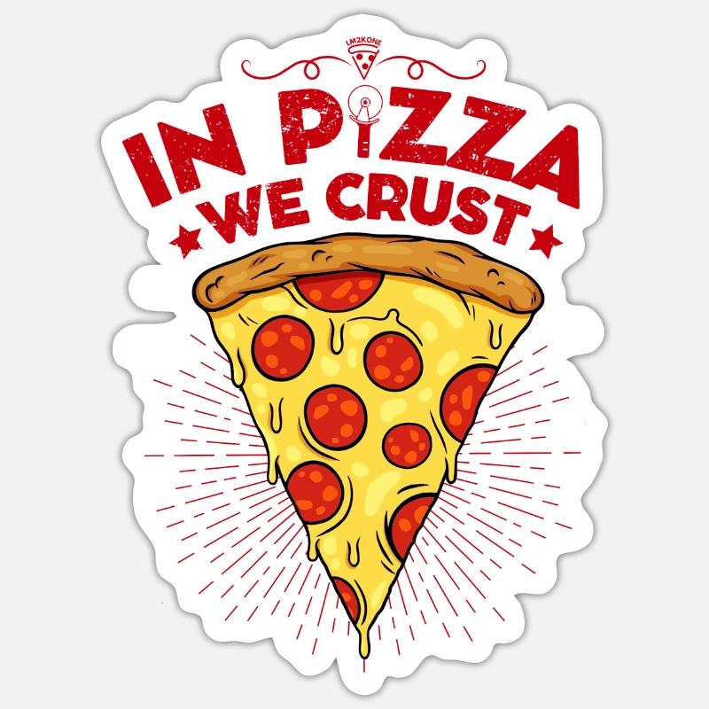 Part de pizza ! - Sticker taille S (10 x 10 cm) - blanc mat