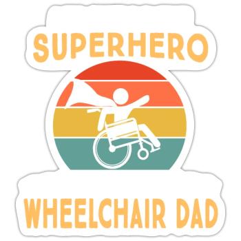 Mein Lieblingssuperheld Rollstuhlfahrer Handicap - Sticker Größe S (10 x 10 cm) - Mattweiß - Vorne