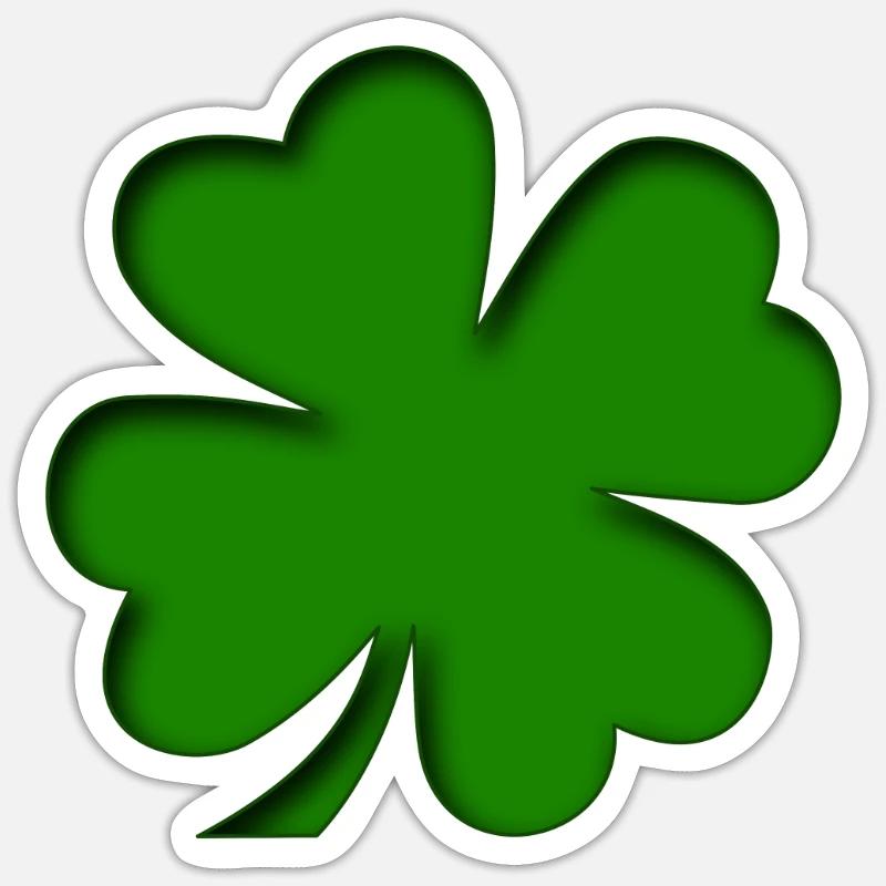 St Patrick - Trèfle - Trèfle - Sticker taille S (10 x 10 cm) - blanc mat