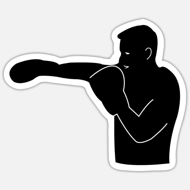 Boxer Silhouette - Sticker size S (10 x 10 cm) - white matte