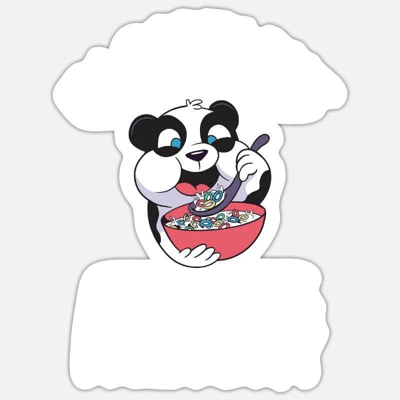 Panda Cadeaux Panda Lover - Sticker taille S (10 x 10 cm) - blanc mat