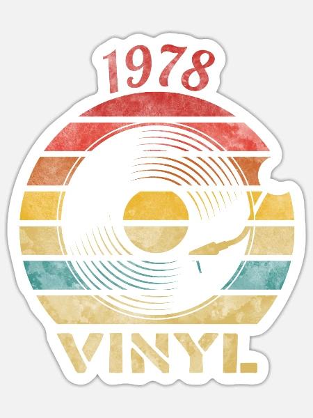 1978 Vinyl Retro Vintage Music - Sticker Größe S (10 x 10 cm) - Mattweiß
