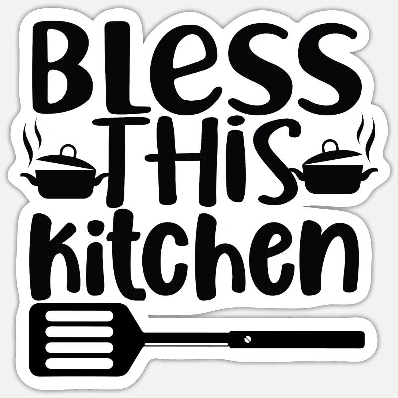 Bless This Kitchen Sticker Größe S (10 x 10 cm)