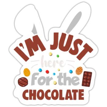 Joyeux lapin de Pâques drôle de jour de Pâques - Sticker taille S (10 x 10 cm) - blanc mat - Devant