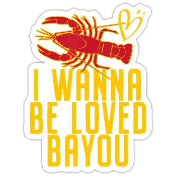 Écrevisse Je veux être aimé Bayou Écrevisse Écrevisse - Sticker taille S (10 x 10 cm) - blanc mat - Devant