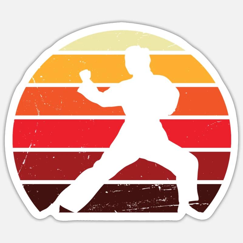 Retro Karate | Karate - Sticker size S (10 x 10 cm) - white matte
