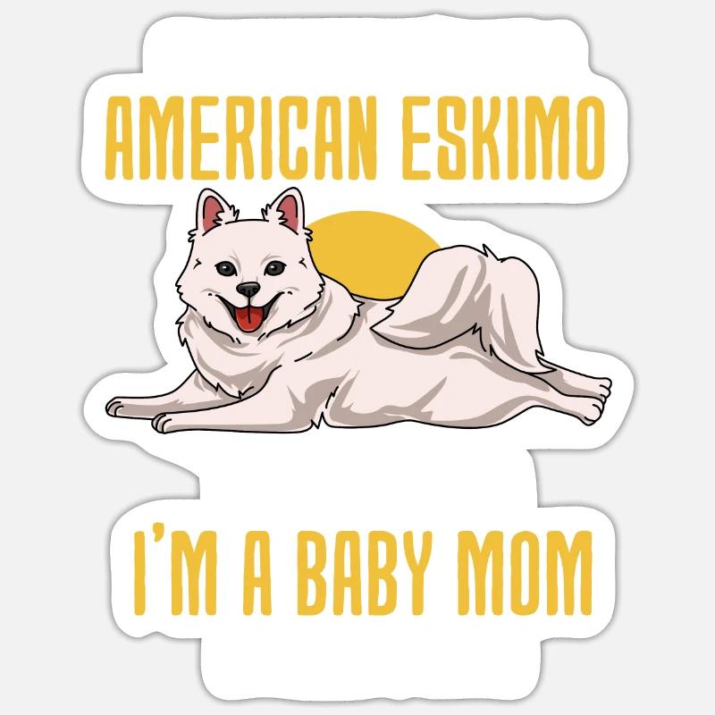Esquimau d’Amérique - Sticker taille S (10 x 10 cm) - blanc mat