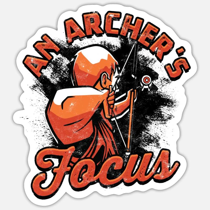 An archer's focus - Archery - Sticker size S (10 x 10 cm) - white matte