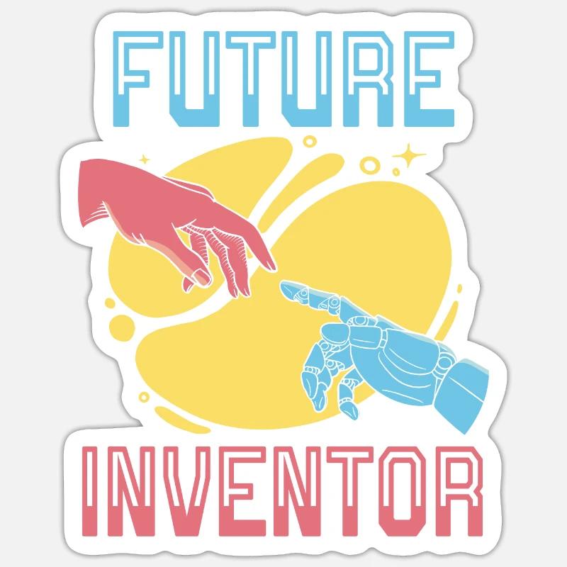 Future Inventor AI Artificial Intelligence Robot Sticker size S (10 x 10 cm)