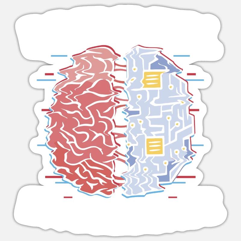 Deep Learning KI Künstliche Intelligenz Robotik - Sticker Größe S (10 x 10 cm) - Mattweiß
