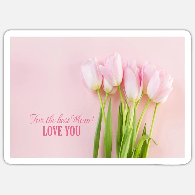 Beste Mutter Best Mom - Sticker size S (10 x 10 cm) - white matte