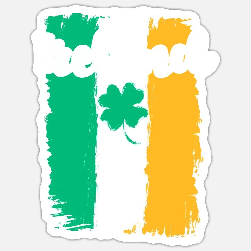 Irlande Trèfle Saint-Patrick - Sticker taille S (10 x 10 cm) - blanc mat