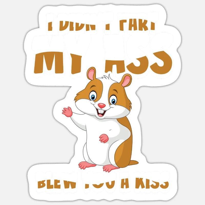 Hamster doré Hamster - Sticker taille S (10 x 10 cm) - blanc mat