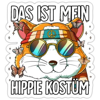 Das Ist Mein Hippie Kostüm 60er 70er Jahre Kostüm - Sticker Größe S (10 x 10 cm) - Mattweiß - Vorne