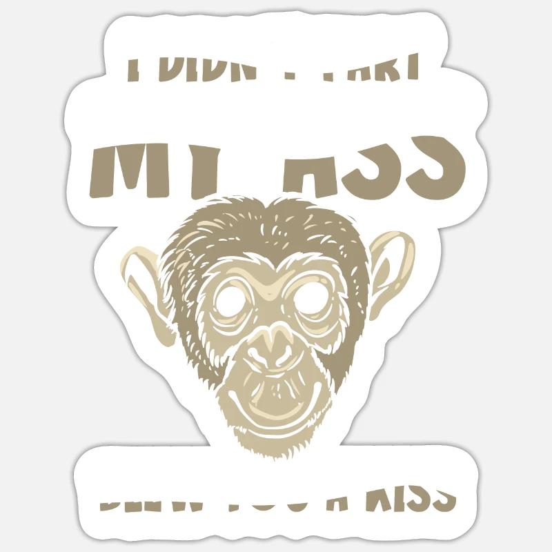 Monkey Ironic - Sticker size S (10 x 10 cm) - white matte
