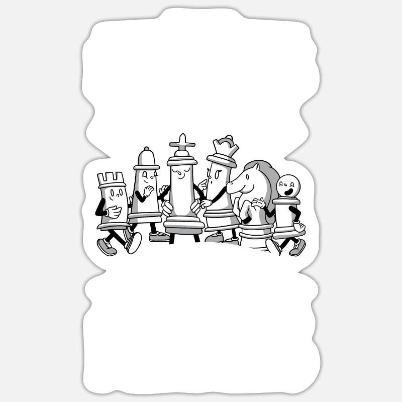 Chess player chessboard Chess board game - Sticker size S (10 x 10 cm) - white matte