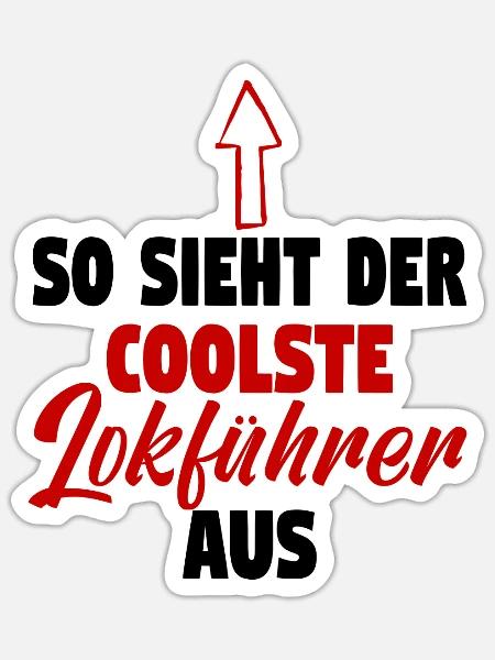 Dampflok Lokführer Eisenbahner Eisenbahn Vater - Sticker Größe S (10 x 10 cm) - Mattweiß