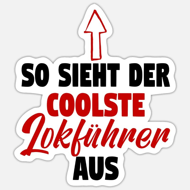 Dampflok Lokführer Eisenbahner Eisenbahn Lok Bahn - Sticker Größe S (10 x 10 cm) - Mattweiß