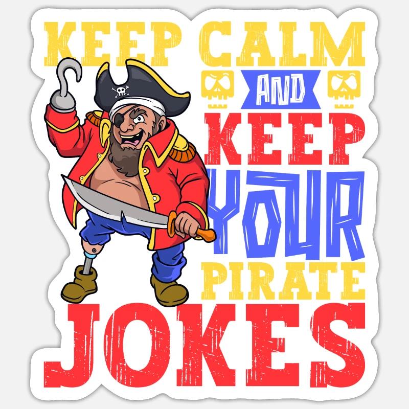 Keep you pirate jokes - Beinprothese - Sticker Größe S (10 x 10 cm) - Mattweiß